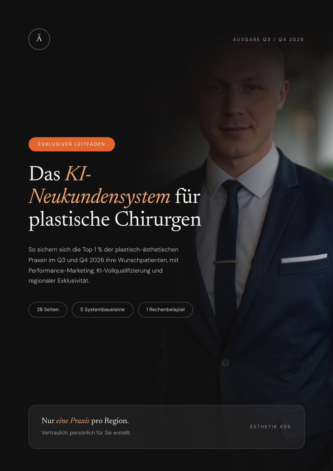 Report ÄSTHETIK ADS: Das KI-Neukundensystem für plastische Chirurgen, Ausgabe Q3/Q4 2026