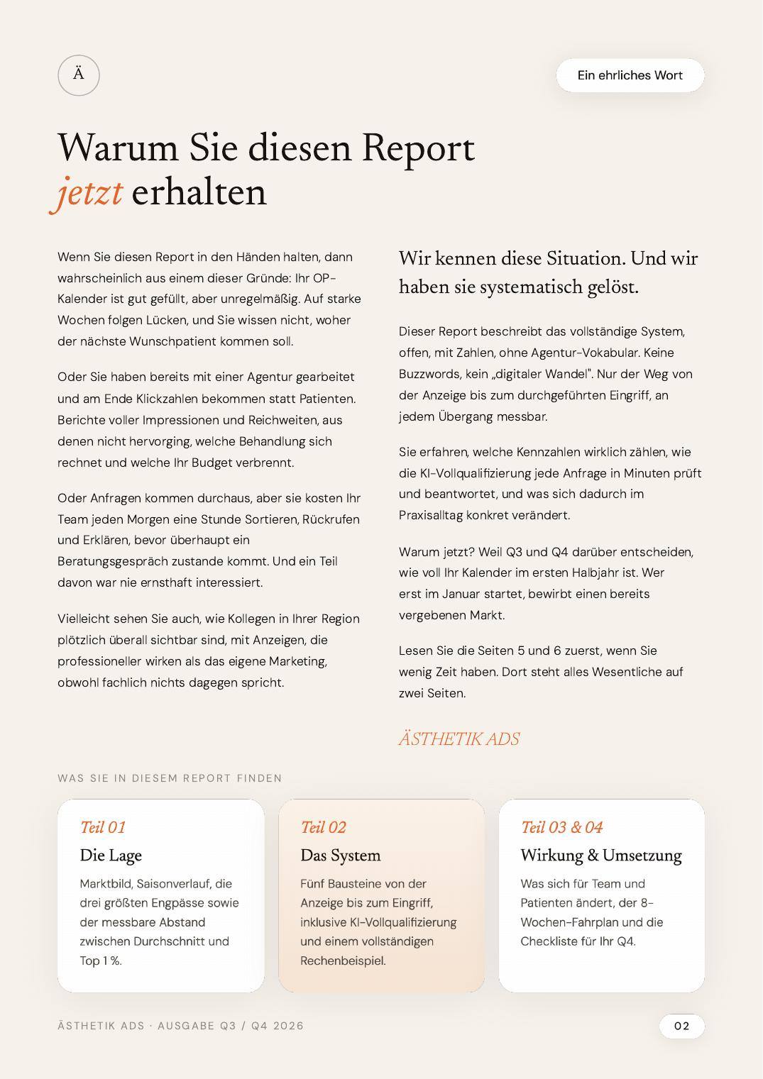 Originalauszug aus dem Report: Seite 02 · Warum Sie diesen Report jetzt erhalten